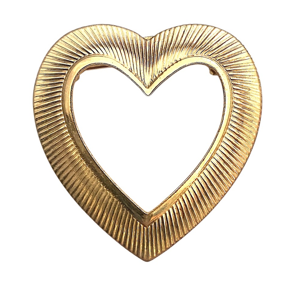 Vintage Heart Brooch Gold